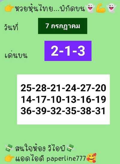 หวยหุ้นวันนี้ 7/7/65ชุดที่8