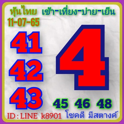 หวยหุ้นวันนี้ 11/7/65ชุดที่9