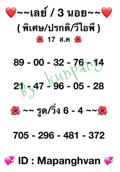 หวยมาเลย์วันนี้17/8/65ชุดที่2