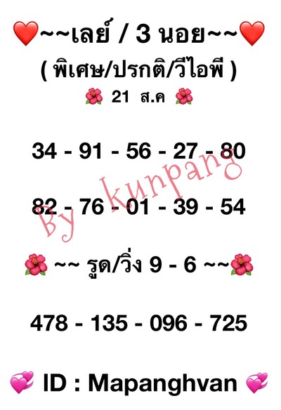 หวยมาเลย์วันนี้21/8/65ชุดที่5