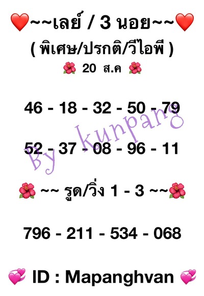 หวยมาเลย์วันนี้20/8/65ชุดที่6