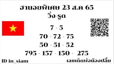 หวยฮานอยวันนี้23/8/65ชุดที่4