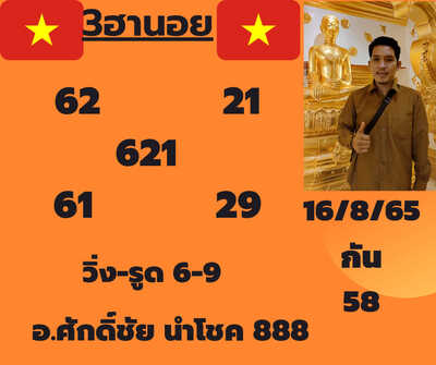 หวยฮานอยวันนี้16/8/65ชุดที่9