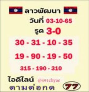 หวยลาววันนี้3/10/65ชุดที่2