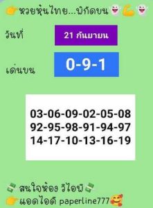 หวยหุ้นวันนี้ 21/9/65ชุดที่10