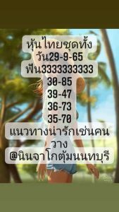 หวยหุ้นวันนี้ 29/9/65 ชุดที่10