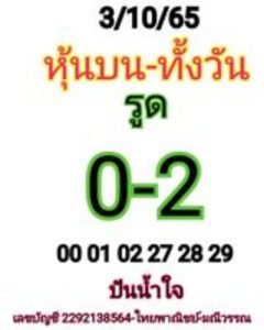 หวยหุ้นวันนี้ 3/10/65 ชุดที่7