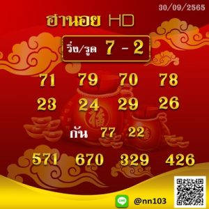 หวยฮานอยวันนี้30/9/65 ชุดที่4