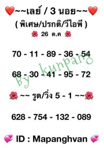 หวยมาเลย์วันนี้ 26/10/65 ชุดที่3