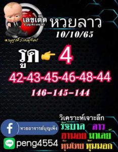 หวยลาววันนี้ 10/10/65 ชุดที่2