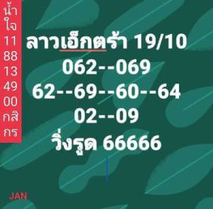 หวยลาววันนี้ 19/10/65 ชุดที่1