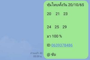 ชหวยหุ้นวันนี้ 20/10/65 ชุดที่10