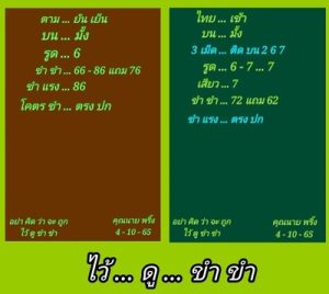 หวยหุ้นวันนี้4/10/65 ชุดที่4