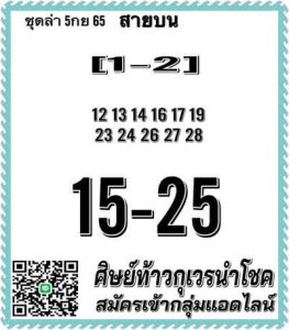 หวยหุ้นวันนี้ 5/10/65 ชุดที่9