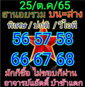 หวยฮานอยวันนี้ 25/10/65ชุดที่7