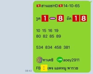 หวยฮานอยวันนี้ 14/10/65 ชุดที่5