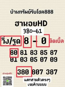 หวยฮานอยวันนี้ 31/10/65 ชุดที่4