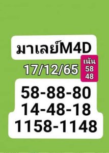 หวยมาเลย์วันนี้ 17/12/65ชุดที่7