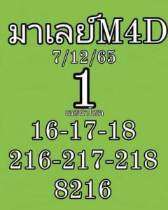 หวยมาเลย์วันนี้ 7/12/65 ชุดที่3