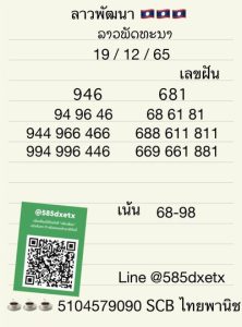 หวยลาววันนี้ 19/12/65 ชุดที่2