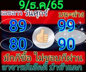 หวยลาววันนี้ 9/12/65 ชุดที่5