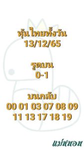 หวยหุ้นวันนี้ 13/12/65 ชุดที่7