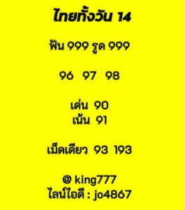 หวยหุ้นวันนี้ 14/12/65 ชุดที่5