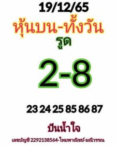 หวยหุ้นวันนี้ 19/12/65 ชุดที่9