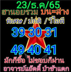 หวยฮานอยวันนี้ 23/12/65ชุดที่4