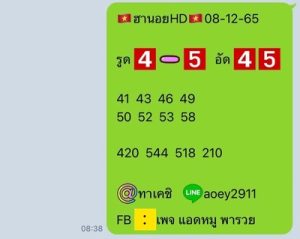 หวยฮานอยวันนี้ 8/12/65 ชุดที่7