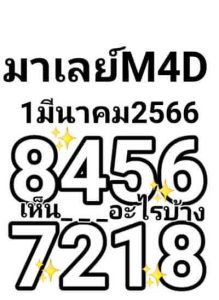 หวยมาเลย์วันนี้ 1/3/66 ชุดที่1