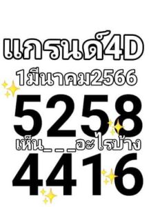 หวยมาเลย์วันนี้ 1/3/66 ชุดที่2