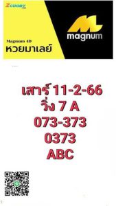 หวยมาเลย์วันนี้ 11/2/66 ชุดที่1