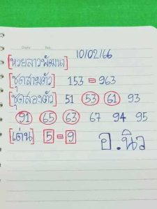 หวยลาววันนี้ 10/2/66 ชุดที่9