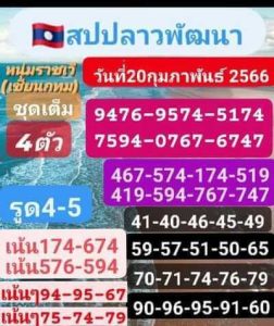 หวยลาววันนี้ 20/2/66 ชุดที่5