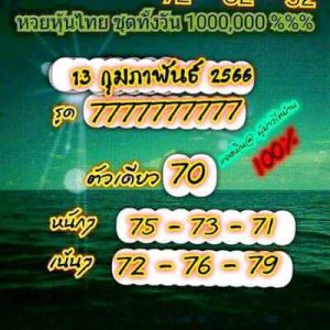 หวยหุ้นวันนี้ 13/2/66 ชุดที่5