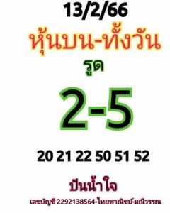 หวยหุ้นวันนี้ 13/2/66 ชุดที่7