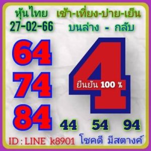 หวยหุ้นวันนี้ 27/2/66 ชุดที่7