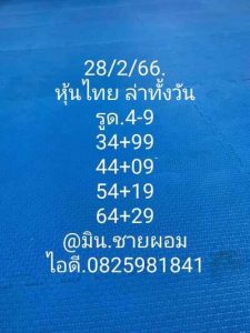 หวยหุ้นวันนี้ 282/66 ชุดที่3