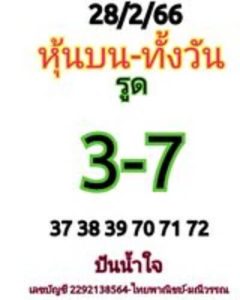 หวยหุ้นวันนี้ 282/66 ชุดที่4