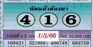 เลขเด็ดนัดแล้วต้องมา 1/3/66