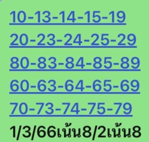 หวยหุ้นวันนี้ 1/3/66 ชุดที่5