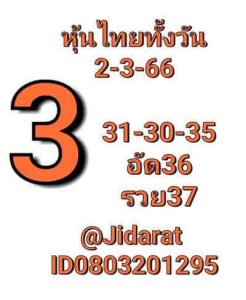 หวยหุ้นวันนี้ 2/3/66 ชุดที่8