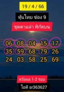 หวยหุ้นวันนี้ 19/4/66 ชุดที่2