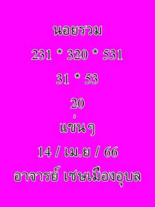 หวยฮานอยวันนี้ 14/4/66 ชุดที่3