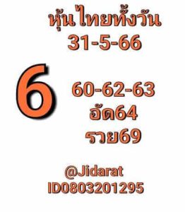 หวยหุ้นวันนี้ 31/5/66 ชุดที่4