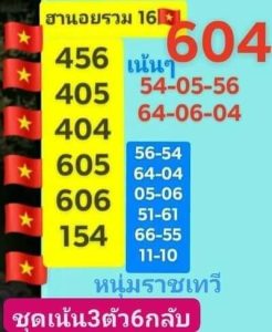 หวยฮานอยวันนี้ 16/5/66 ชุดที่1