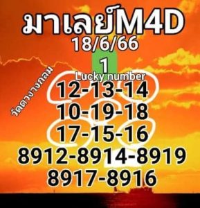 หวยมาเลย์วันนี้18/6/66 ชุดที่5