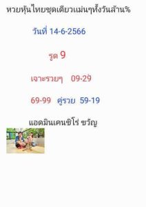 หวยหุ้นวันนี้ 14/6/66 ชุดที่3