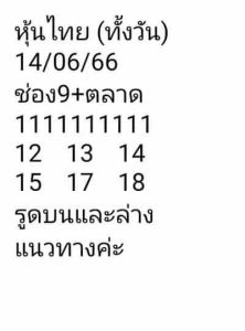 หวยหุ้นวันนี้ 14/6/66 ชุดที่5